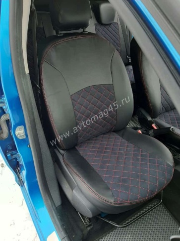 Авточехлы  Renault Logan Stepway с 2013г Renault Sandero Sandero Stepway с 2015г 1/1 алькантара ромб фото 2