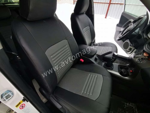 Авточехлы  Toyota RAV4 Тойота Рав4 2012-2019г XA40 экокожа черно-серая    фото 5