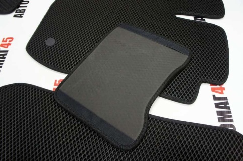 EVA ЭВА  коврики в салон Лада Ларгус Largus 5 мест Renault Logan 2004-2016г черные рисунок ромб 5шт фото 2