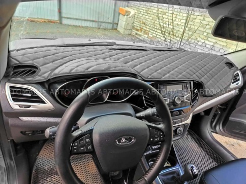 Накидка на панель Lada Vesta седан Веста Lada SW Vesta SW Cross с черной ниткой экокожа  фото 1