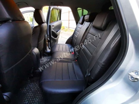 Авточехлы  Mazda CX-5 Мазда СХ-5 низ 1/1 верх 3/3 экокожа черная    фото 8