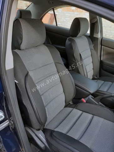 Авточехлы  Toyota Avensis Тойота Авенсис 2 поколение 2002-2009г жаккард серый Ижевск    фото 8
