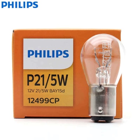 Philips  лампа P21/5W 12V 2 контакта металлический цоколь    фото 2