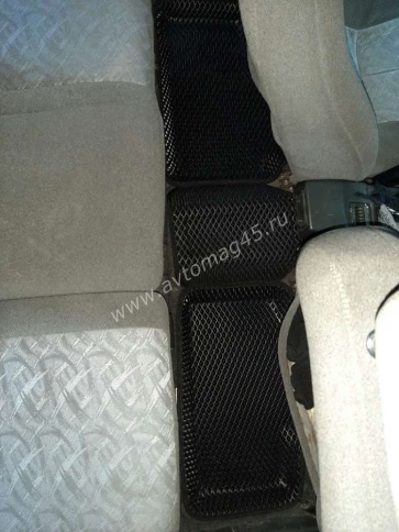 BORATEX  коврики в салон 3D EVA ЭВА Lada Приора ВАЗ 2110 2112 черные рисунок ромб комплект 5шт фото 2