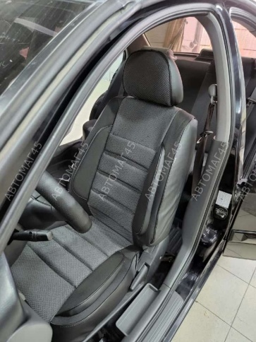 Авточехлы  Nissan Almera classic Ниссан Альмера классик 2006-2013г с горбами жаккард чер-сер Ижевск фото 1