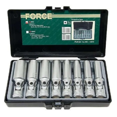 Force Набор головок с карданом глубокие 8 предметов фото 1