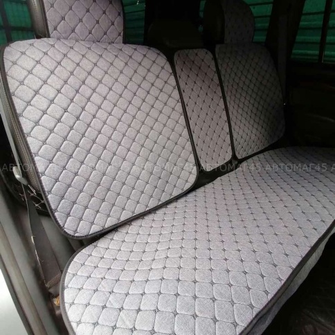 Чехлы  накидки на сиденье лен 2Д серый комплект 5шт фото 12