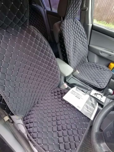 Гелакси  Накидки на сиденье универсальные велюр передние черные с боками с белой ниткой  1шт  фото 12