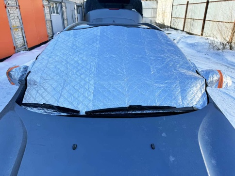 Накидка защитная от наледи и солнца на лобовое стекло 143см х 108см с ушами   фото 3