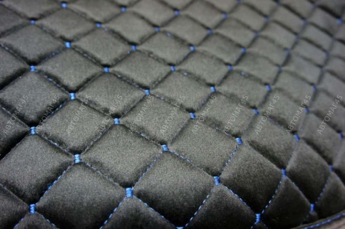 Гелакси  Накидки на сиденье универсальные велюр передние черные с боками с синей ниткой 1шт   фото 4