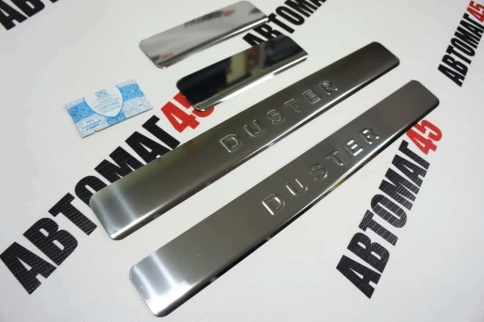 Dollex  Накладки на пороги  Renault Duster Рено Дастер 10-21г и 21-22г 1 и 2 пок 4 шт нержавейка фото 1