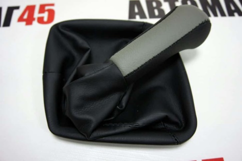 Skyway  Ручка КПП с чехлом Лада Приора экокожа серая    фото 1