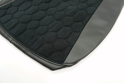 Авточехлы  Toyota Corolla Тойота Королла 2007-2013г кузов 150 экокожа алькант черная серая нить Соты фото 4