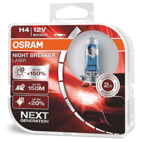 Osram  лампа H4 Night Breaker Laser +150% 12V 55W 2шт    фото 1