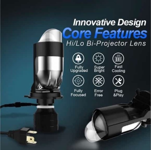 C2R A82 светодиодные лампы LED линза модуль 2шт H4 12В 40W 5000K 7000Lm гарантия 6 мес фото 8