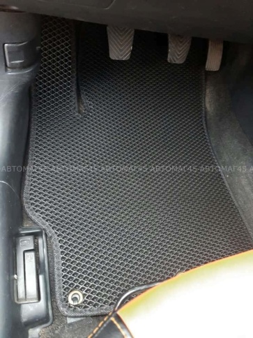 EVA ЭВА  коврики в салон Mitsubishi Lancer 10 2007-2016г черные рисунок ромб  5шт    фото 6