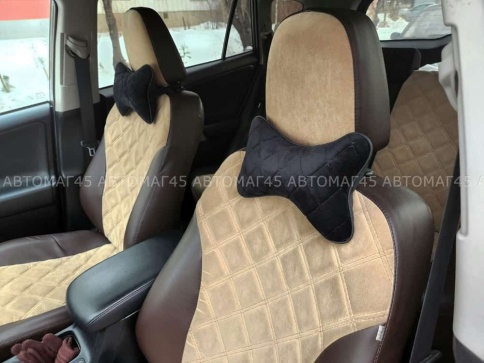 Maximal Подушка косточка под шею велюр черная с черной ниткой 26х19см 1шт    фото 1