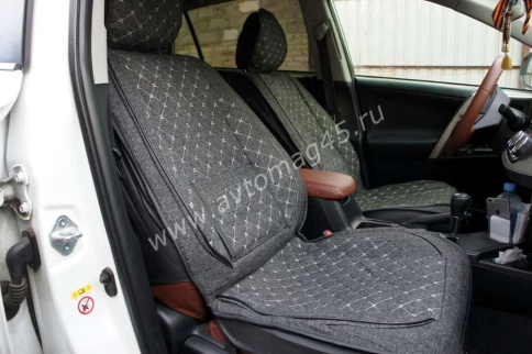 Чехлы  накидки на сиденье лен форма 2Д серый передние 2шт    фото 6