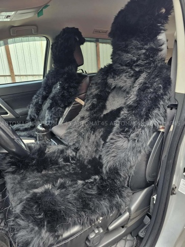 Fentow Накидки  комбинированные черный волк 142x55см комплект на салон 5шт    фото 3