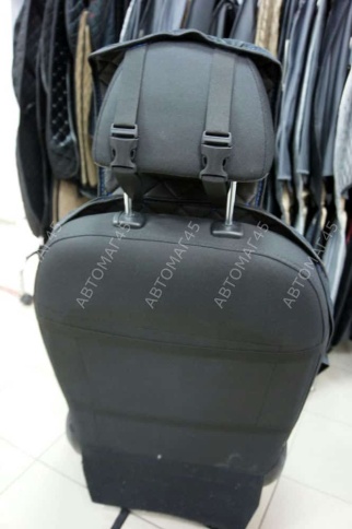 Гелакси  Накидки на сиденье универсальные велюр передние черные с боками с синей ниткой 1шт   фото 3