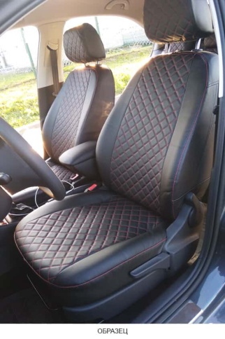 Авточехлы  Lada Vesta Лада Веста седан SW SW Cross экокожа черная ромб Тольятти   фото 1
