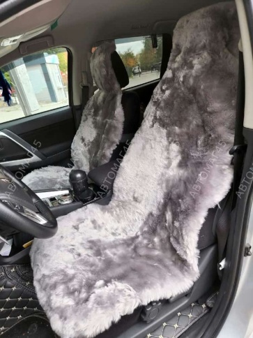 Рус Автотренд  Накидки короткий ворс мутон серый 140x55 2шт    фото 2