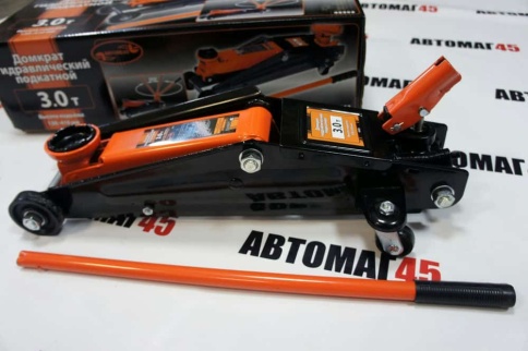 Автодело  домкрат 3т гидравлический подкатной поворотная ручка высота 130-410мм    фото 4