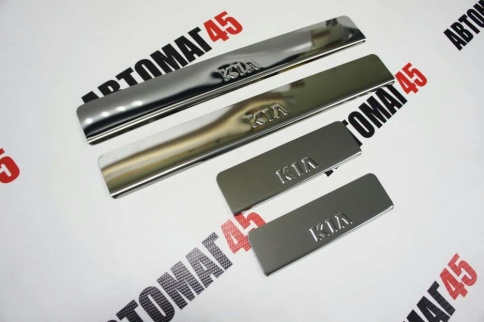 Dollex  Накладки на пороги  Kia Rio Киа Рио 2011г-2017г 4 шт нержавейка    фото 1