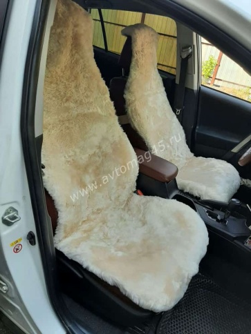 Рус Автотренд  Накидки короткий ворс мутон бежевый 140x55 2шт    фото 7