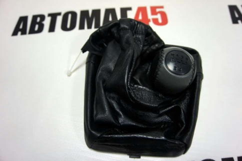 Azard  Ручка КПП с чехлом Лада Kalina Калина экокожа черно-серая    фото 1