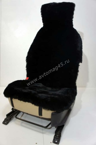 Рус Автотренд  Накидки короткий ворс мутон черный без подклада с боками 140х55см 2шт    фото 6