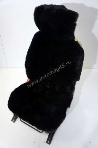 Накидки  короткий ворс черный на коже 138х55см 2шт    фото 1