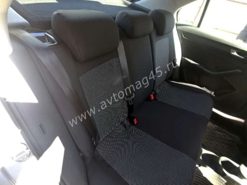 Авточехлы  Skoda Rapid Шкода Рапид 2012-2023г 1/1 жаккард черно-серый    фото 5