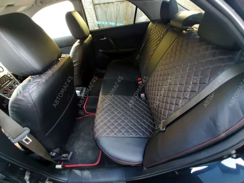 Авточехлы  Mazda 6 Мазда 6 2002-2005г экокожа черная ромб седан Ижевск    фото 3