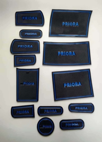 Коврики в ниши Лада Lada Приора Priora 1 синие буквы 13пр. фото 1
