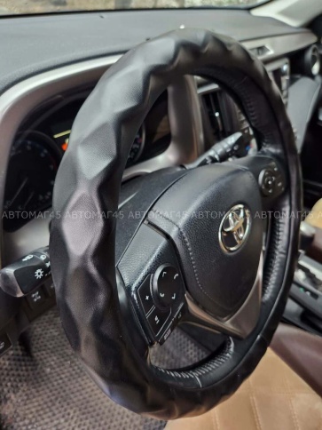 Maximal  оплетка руля экокожа гладкая ребристая черная размер 37-39см R15BL  фото 1