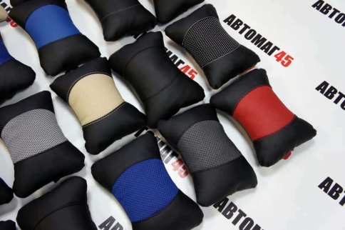 Подушка  под шею экокожа и ткань    фото 11