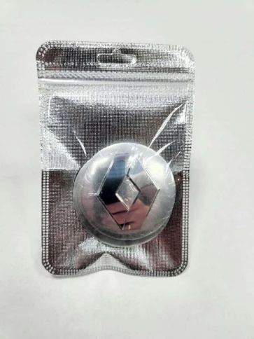 Наклейка на колпаки Renault сферическая изогнутая 5,4см 4шт серебро (226749) фото 1