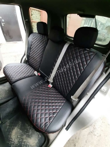 Авточехлы  Nissan X-Trail Ниссан Х-Трейл 2001-2007г кузов T30 экокожа черная ромб    фото 2