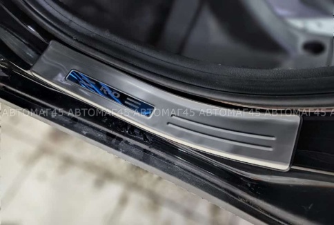 Накладки на внутр пороги Kia Rio 4 Киа Рио 4 2017-2022г широкие алюминий 4шт фото 8