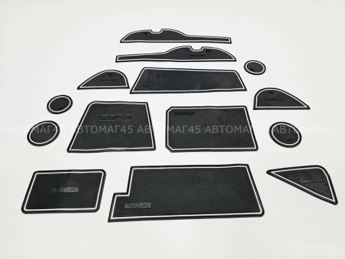 Коврики в ниши Toyota Rav4 2016-2019г черные белые буквы 14пр. фото 3