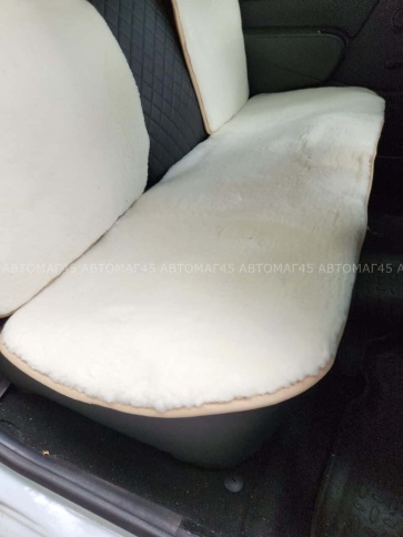 Рус Автотренд  Накидка  задний ряд короткий ворс белый шерсть 70% комплект 3шт Рус    фото 3