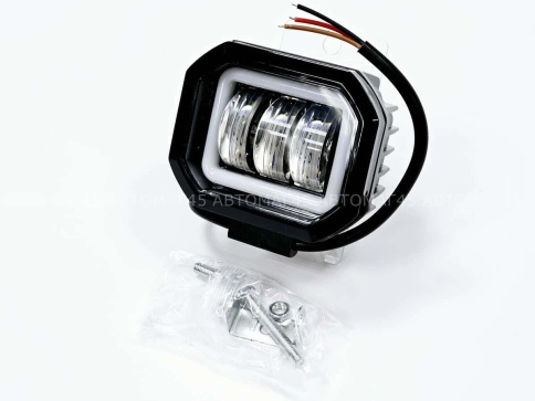 C2R Светодиодная  фара дальний свет квадрат 3 диода + дхо 20W 12-32V 1800Lm 1шт гарантия 1мес G0030T фото 1