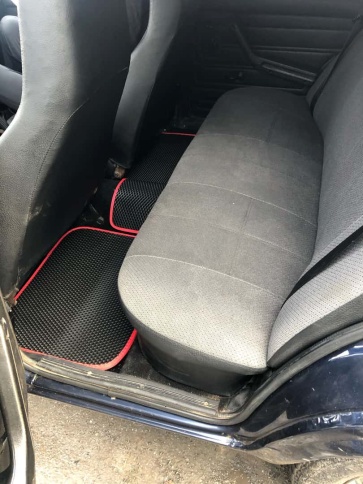 EVA ЭВА  коврики в салон ВАЗ 2101 2107 черные красный кант рисунок ромб комплект 5шт    фото 6