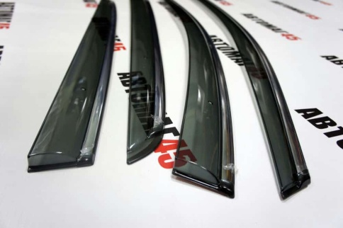 Дефлекторы окон Volkswagen Golf 7 Фольцваген Гольф 7 2012-2019г хром молдинг комплект 4шт    фото 4