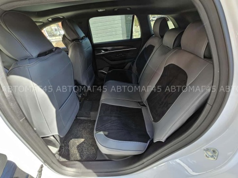 Чехлы  накидки на сиденье экокожа+алькант серый трансформер с отдельным подголовником комплект Fota фото 2