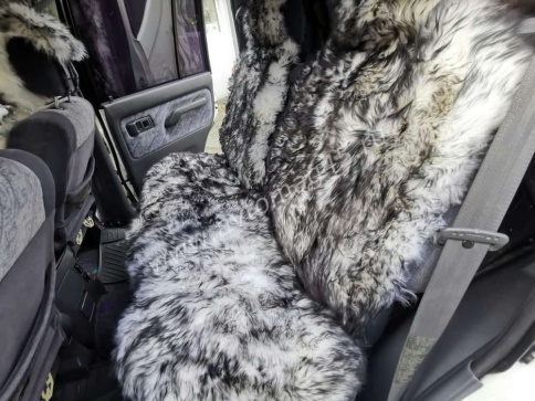 PSV Jolly Extra Накидки на сиденье длинный ворс бело-черный 140x50 комплект 5шт    фото 8