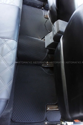 EVA ЭВА  коврики в салон Лада Приора ВАЗ 2110 черные рисунок ромб комплект 5шт CITY    фото 5