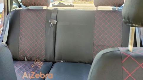 Авточехлы  ВАЗ 2111 2112 Приора хэтчбек до 2014г жаккард черный с красной ниткой ромб Барс    фото 3