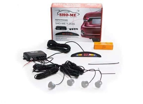 Sho-me  Парктроник цветной светодиодный дисплей с цифровым табло 4 датчика D 22мм черный  фото 2